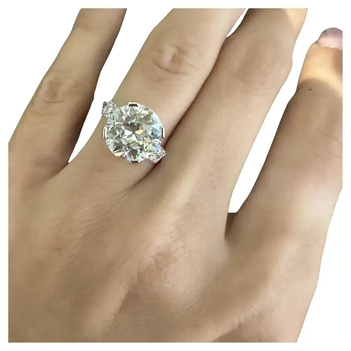 Bague de fiançailles Cartier Art déco 1920 5,15 carats de diamants ronds 