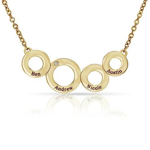  THE 4 ENGRAVED CIRCLE NECKLACE
