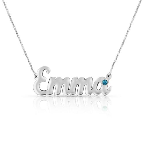 PERSONALIZED CARRIE NAME NECKLACE BLUE DIAMOND