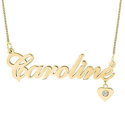 PERSONALIZED NAME NECKLACE WITH HANGING HEART
