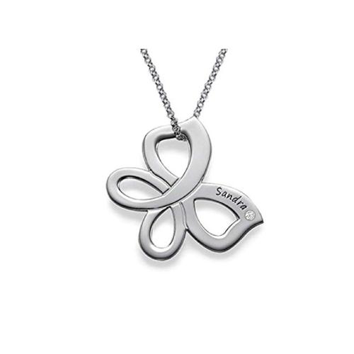 BUTTERFLY NAME SILVER NECKLACE
