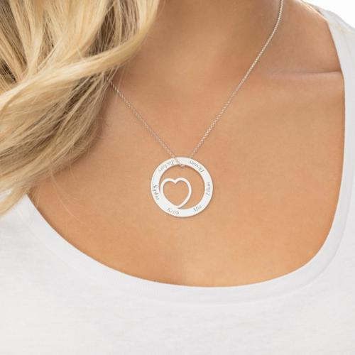 ENGRAVED LOVE NAME CIRCLE AND HEART
