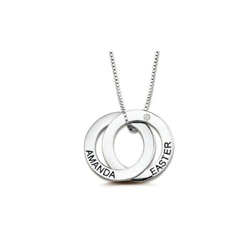 CUSTOM DOUBLE RUSSIAN RING NAME NECKLACE 