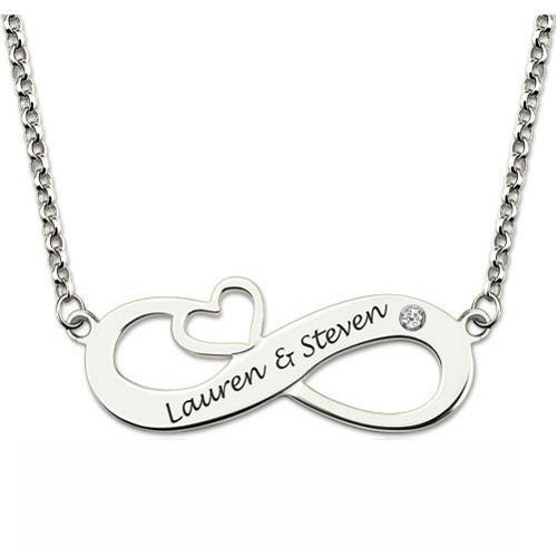 ENGRAVED INFINITY HEART NAME NECKLACE