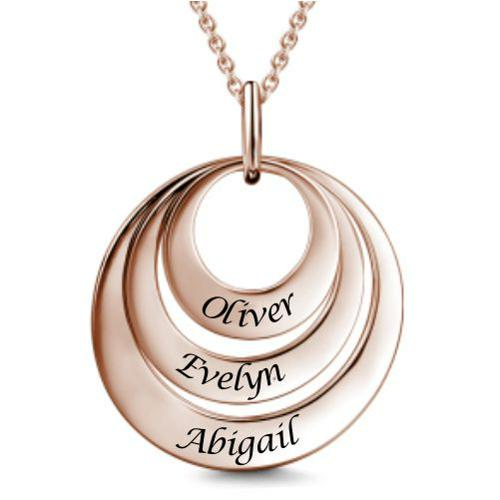 ENGRAVED LOVE NAME NECKLACE CIRCLE AND HEART