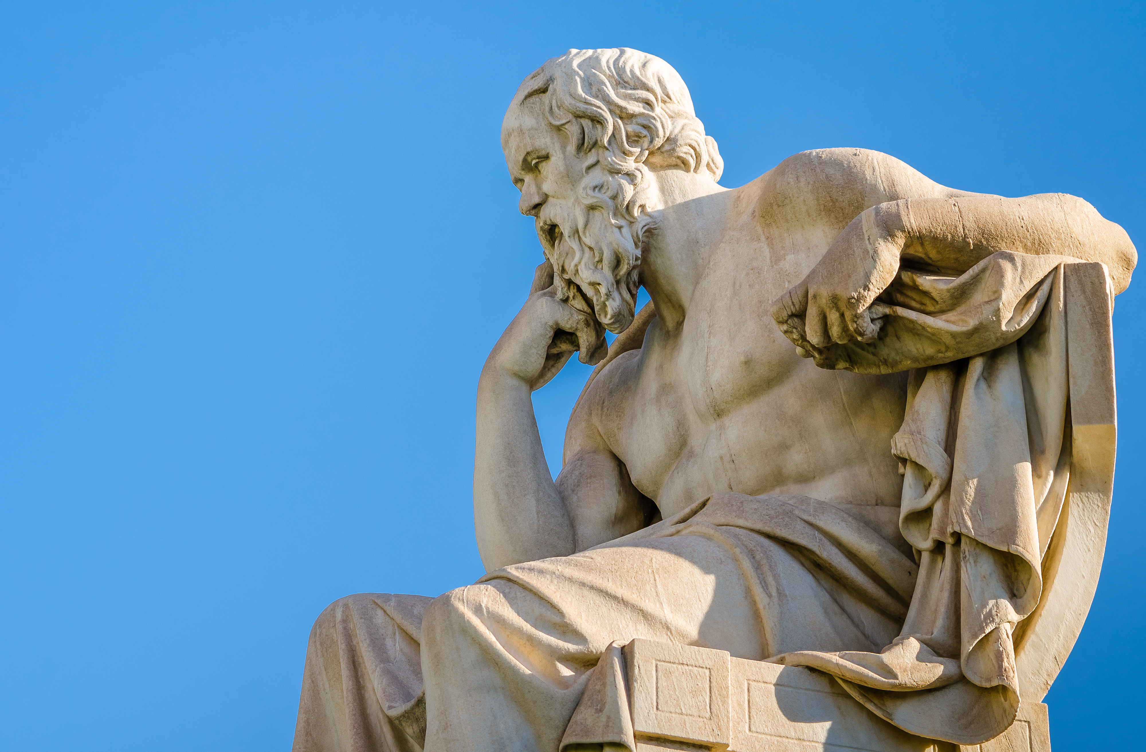 A picture of a statue of Socrates