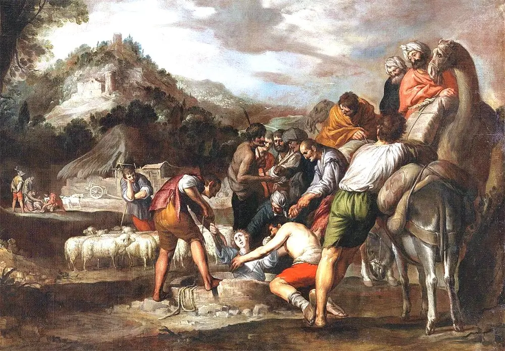 יוסף נמכר בידי אחיו, אנטוניו דל קסטיו אי סאבדרה, 1655–1660 בערך. מקור: ויקימדיה
