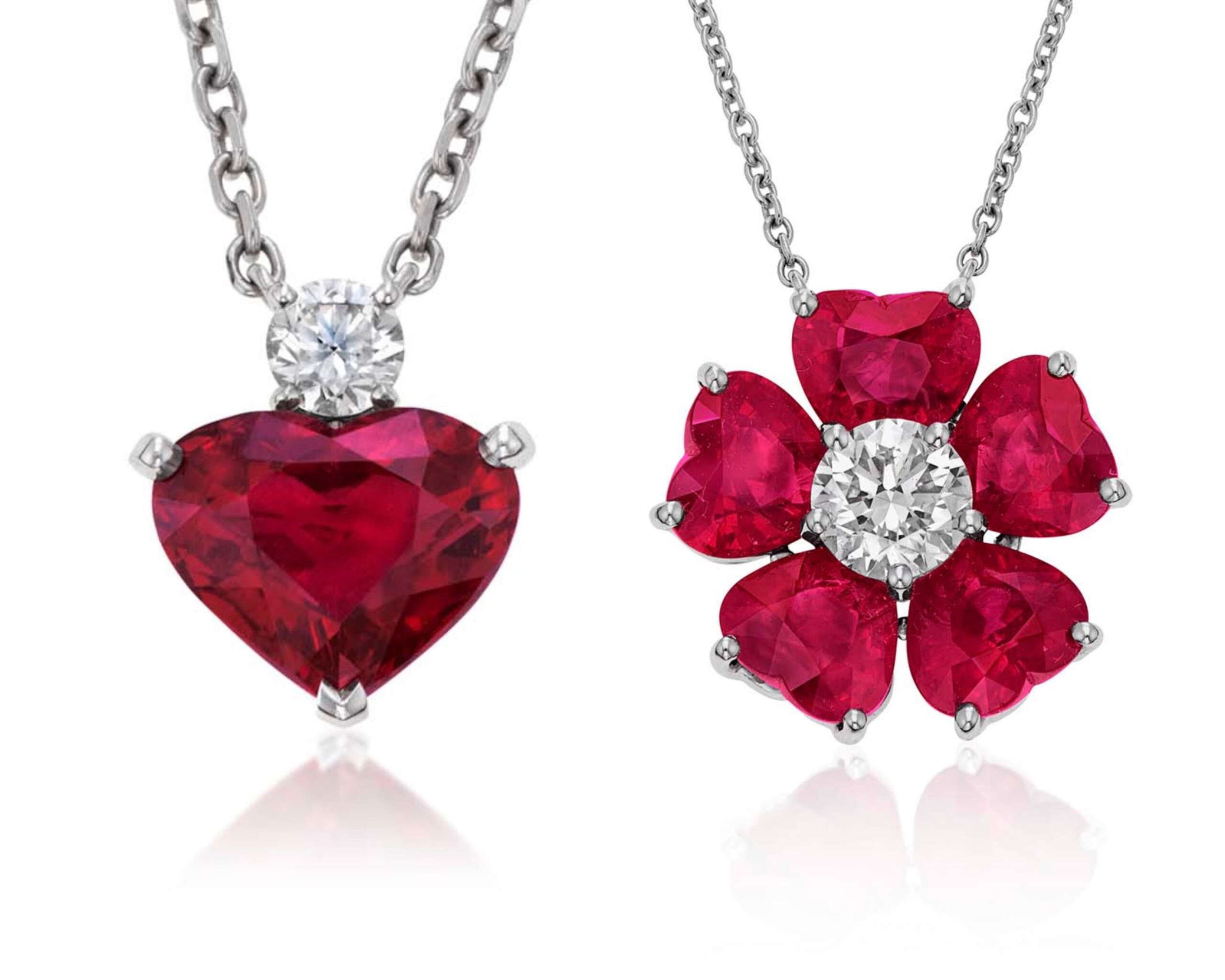 Foto pendenti con rubini e diamanti