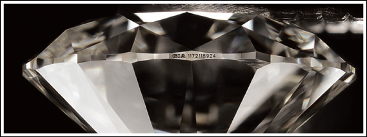 examples of girdle's laser inscription on a diamond