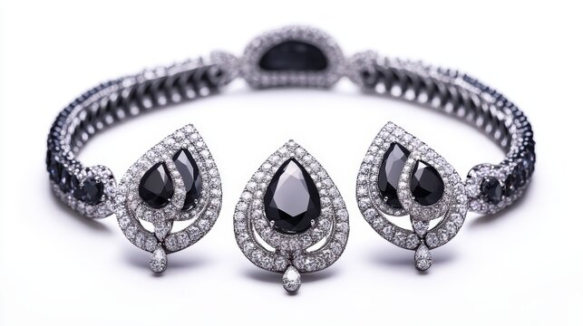 Collana con diamanti neri 