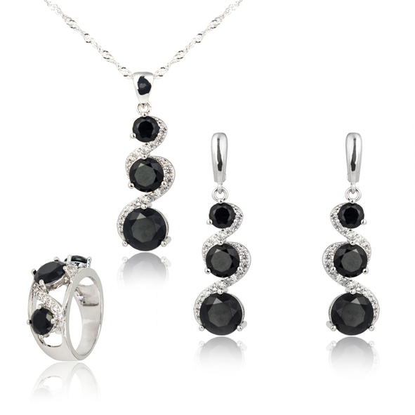 Set di gioielli con diamanti nero