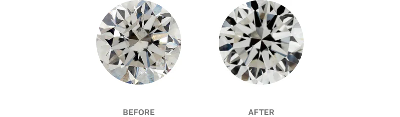 Voorbeeld van diamantversterking door breukvulling.